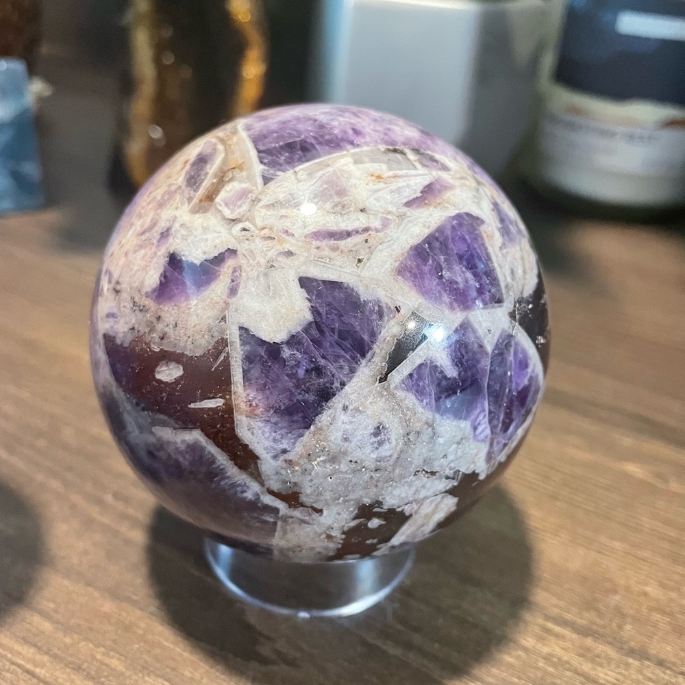 Chevron Amethyst Sphere